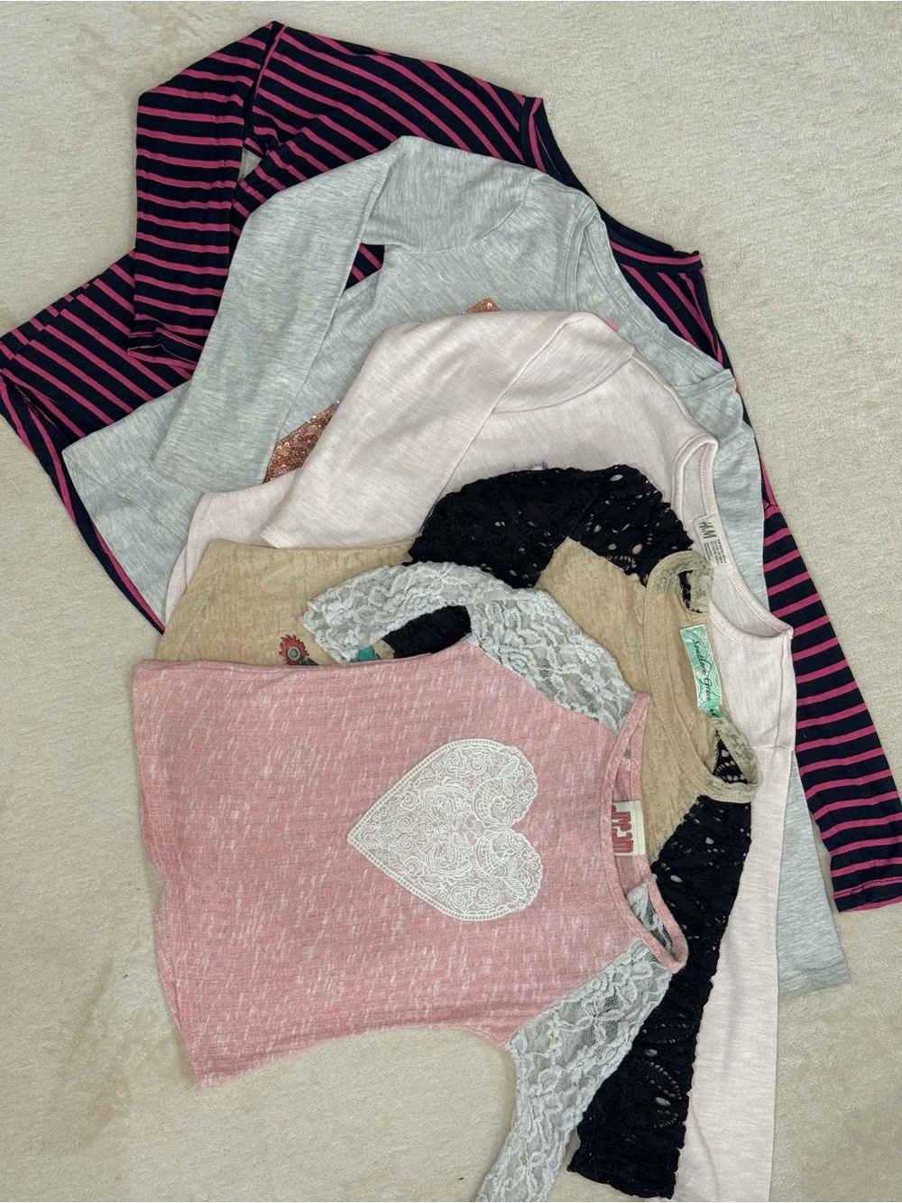 5-Pack Long-and Elbow Skeeve Girls’ Tops, Sizes 4-6 and 5-6